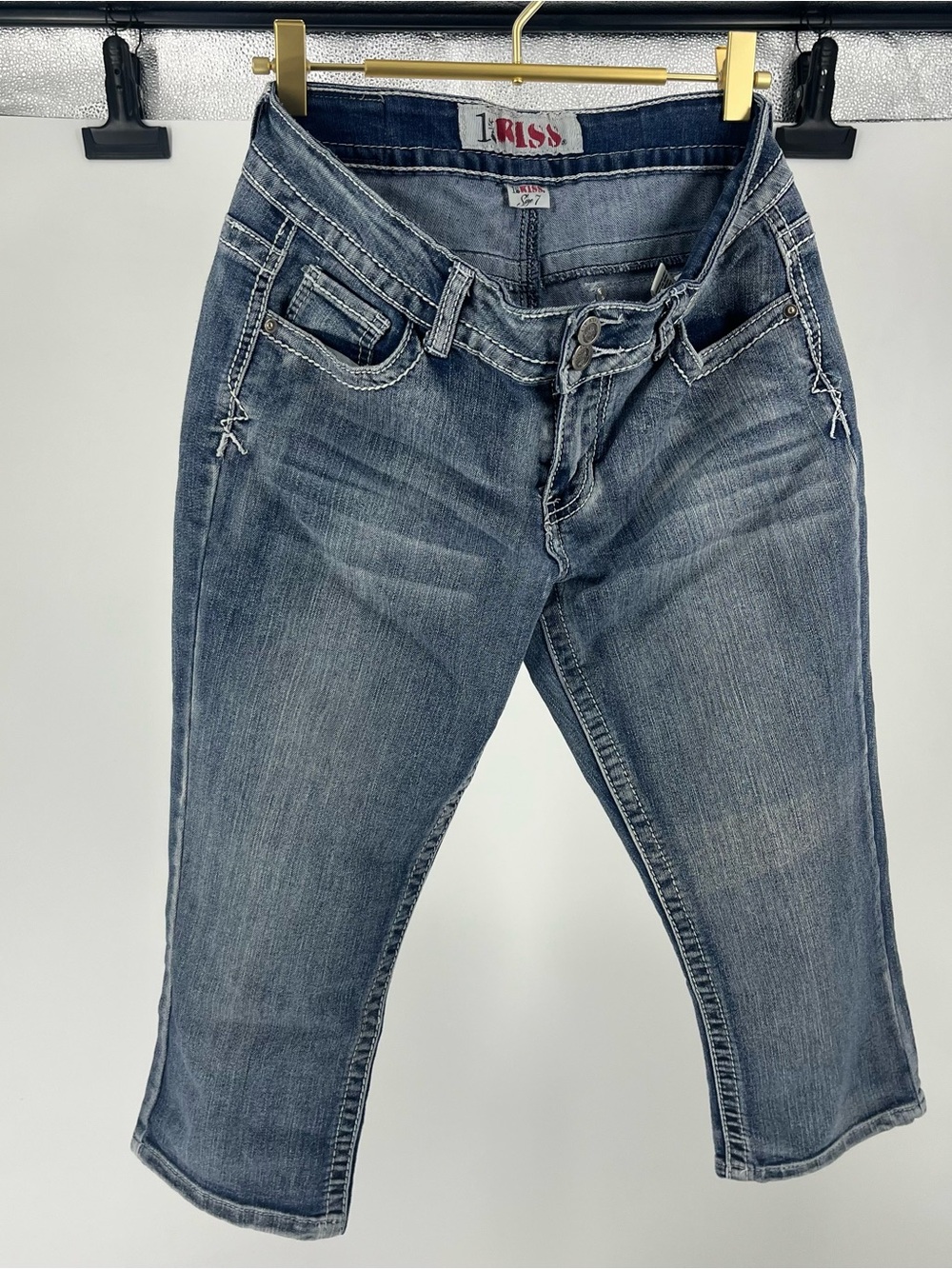 1st Kiss Washed Blue Ankle Crop Jeans